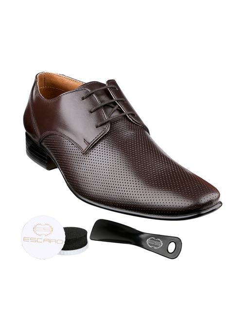 brown leatherette lace up derby - 12909384 - Very Small Image - 1