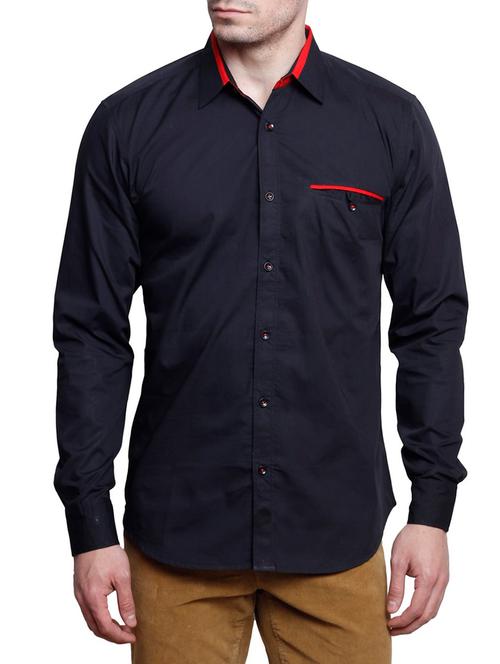 black cotton casual shirt - 12913597 - Very Small Image - 1