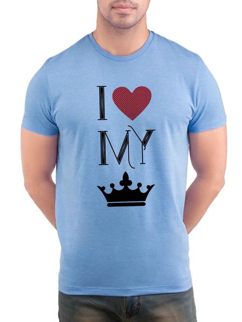 blue polyester printed t-shirt - 12913913 - Very Small Image - 1