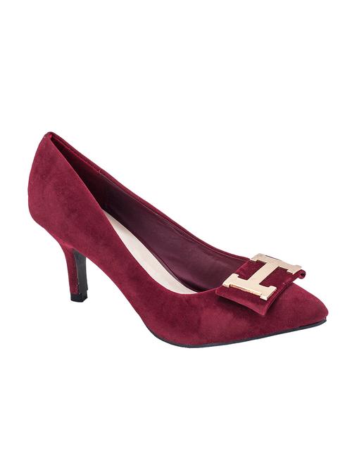 maroon suede slip on pumps - 12915719 - Very Small Image - 1