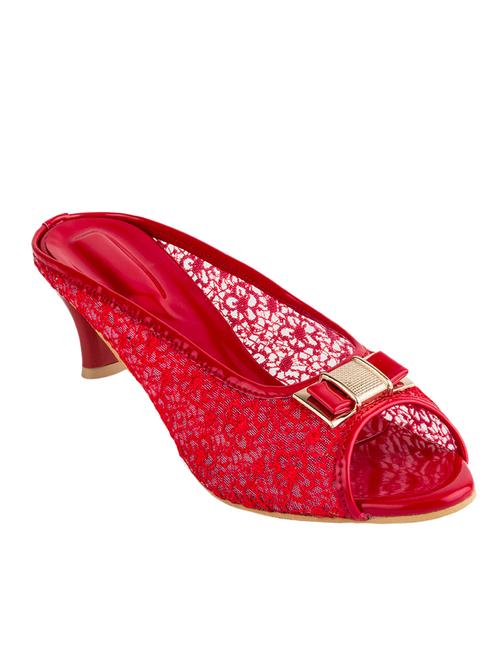 red leather slip on sandals - 12916619 - Very Small Image - 1