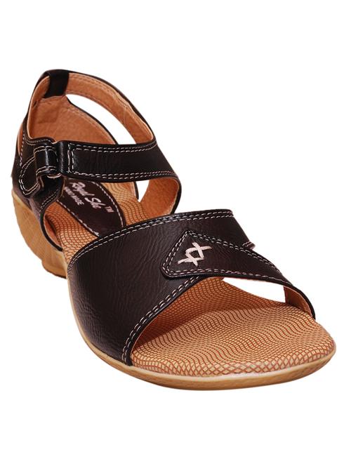 black leatherette back strap sandals - 12917312 - Very Small Image - 1