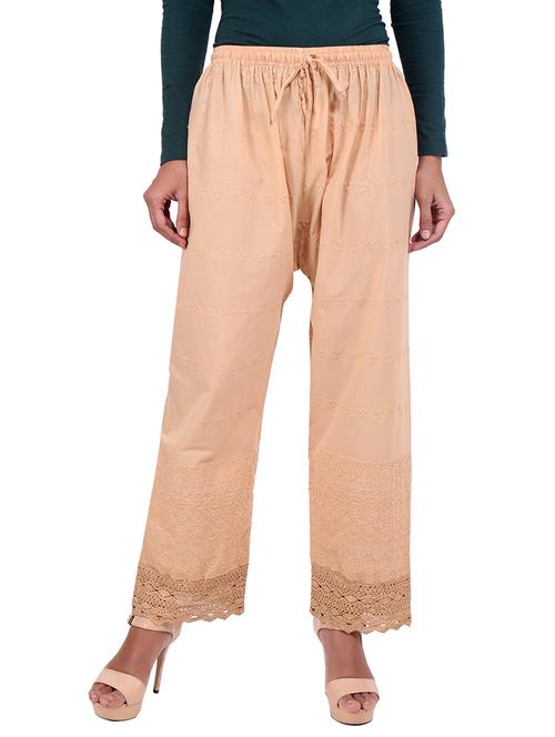 beige cotton palazzos - 12917544 - Very Small Image - 1
