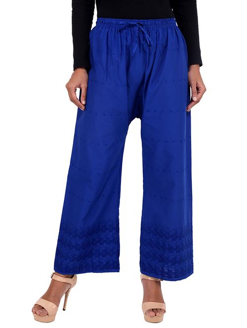 dark blue cotton palazzos - 12917639 - Very Small Image - 1