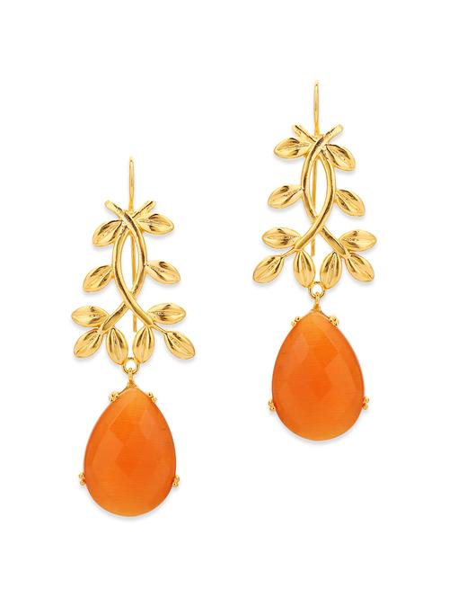 orange copper drop earrings - 12920494 - Very Small Image - 1