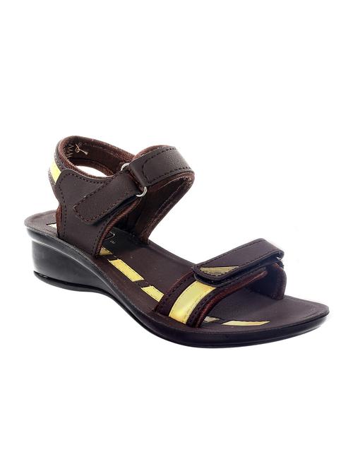 brown ankle strap floaters - 12921084 - Very Small Image - 1