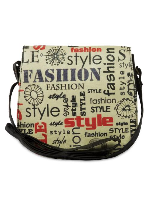 off white printed leatherette saddle bag - 1292378 - Very Small Image - 1