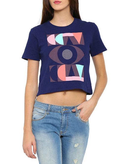 blue printed cotton top - 12925073 - Very Small Image - 1