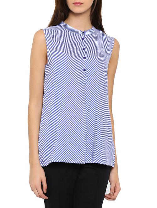 blue striped cotton regular top - 12925088 - Very Small Image - 1