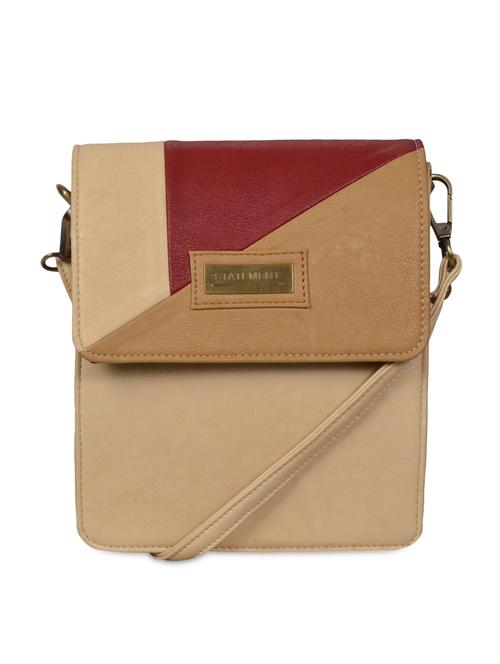beige leatherette sling bag - 1292521 - Very Small Image - 1