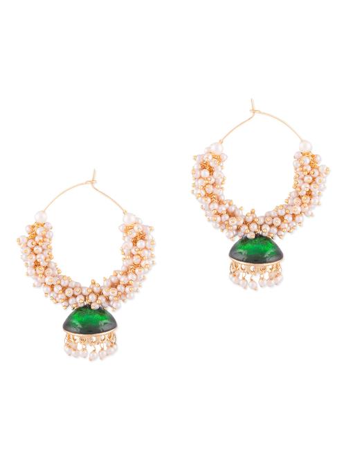 golden metallic beaded earring - 1292698 - Very Small Image - 1