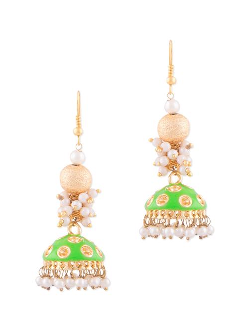 neon yellow metallic beaded earring - 1292700 - Very Small Image - 1