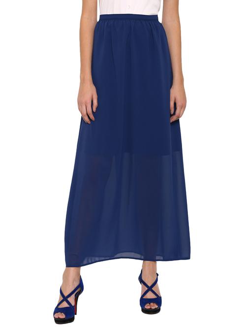 dark blue polyester long skirts - 12927365 - Very Small Image - 1