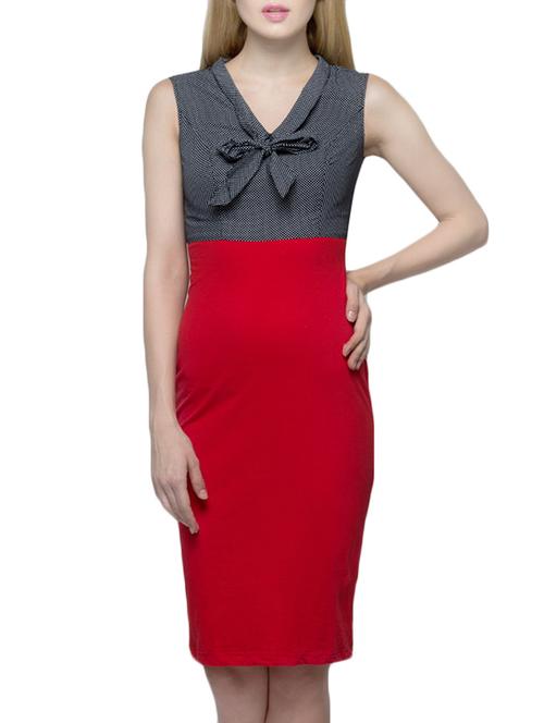 red polka dots printed cotton dress - 12927721 - Very Small Image - 1