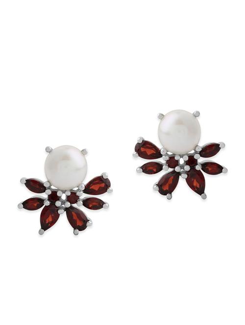 red silver studs earrings - 12929959 - Very Small Image - 1