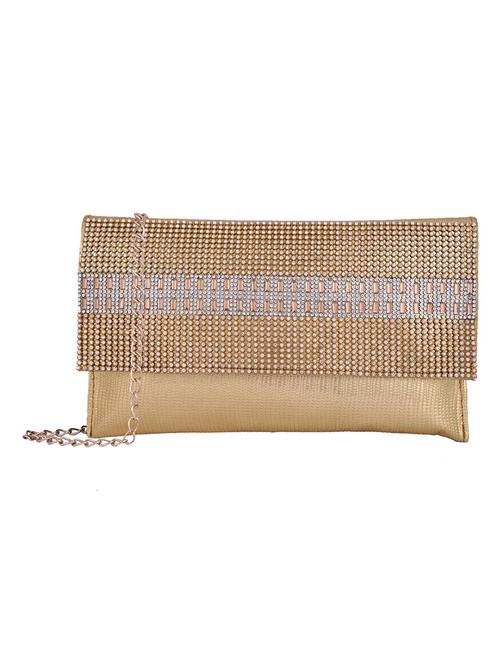 gold leatherette (pu) clutch - 12931495 - Very Small Image - 1