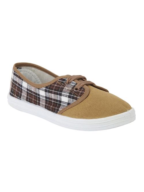 brown canvas laceup sneakers - 12933659 - Very Small Image - 1