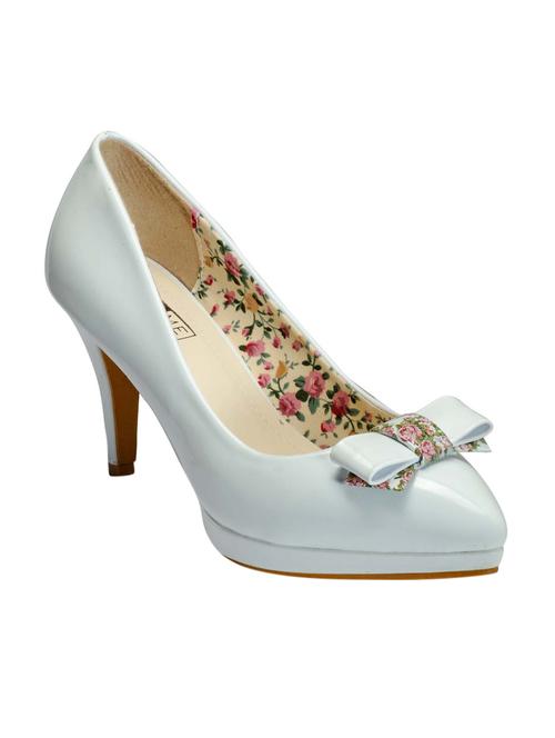 white leatherette slip on pumps - 12933717 - Very Small Image - 1