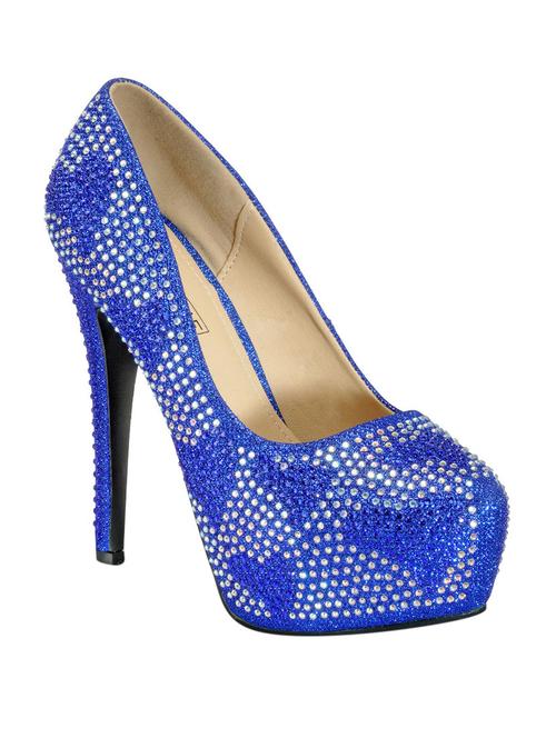 blue leatherette platforms pumps - 12933718 - Very Small Image - 1