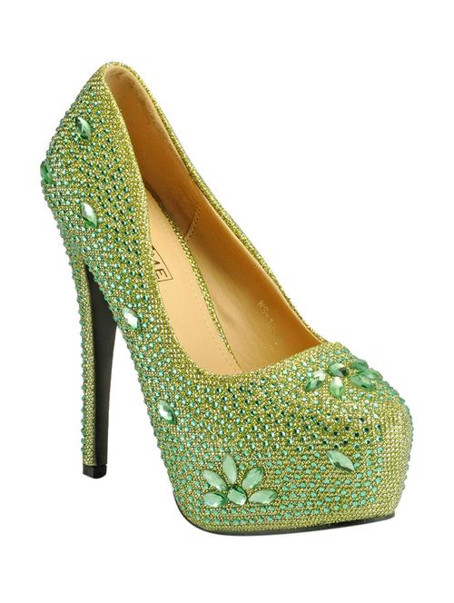 green leatherette platforms pumps - 12933736 - Very Small Image - 1