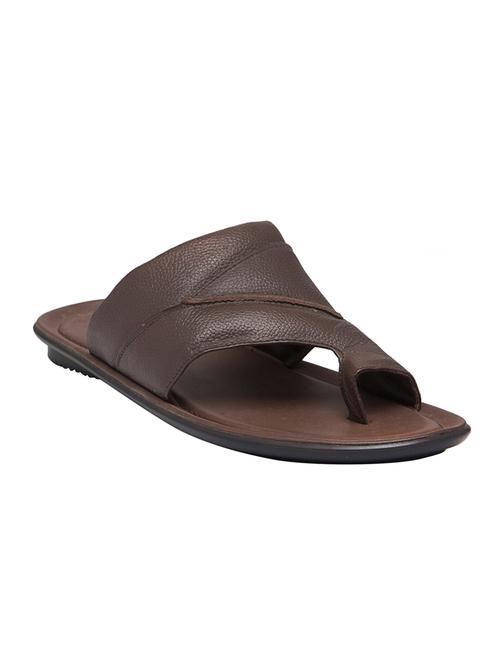 brown leatherette slip on slipper - 12933793 - Very Small Image - 1