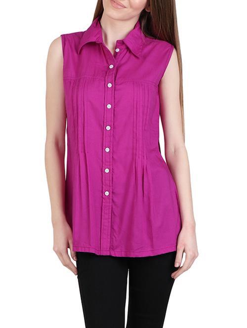 pink viscose regular shirt - 12934121 - Very Small Image - 1