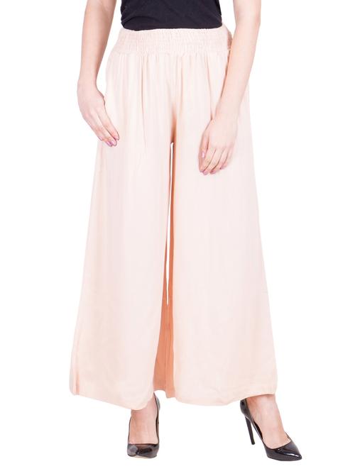 peach rayon palazzo - 12934355 - Very Small Image - 1