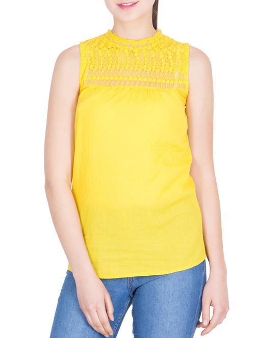 yellow rayon regular top - 12938028 - Very Small Image - 1