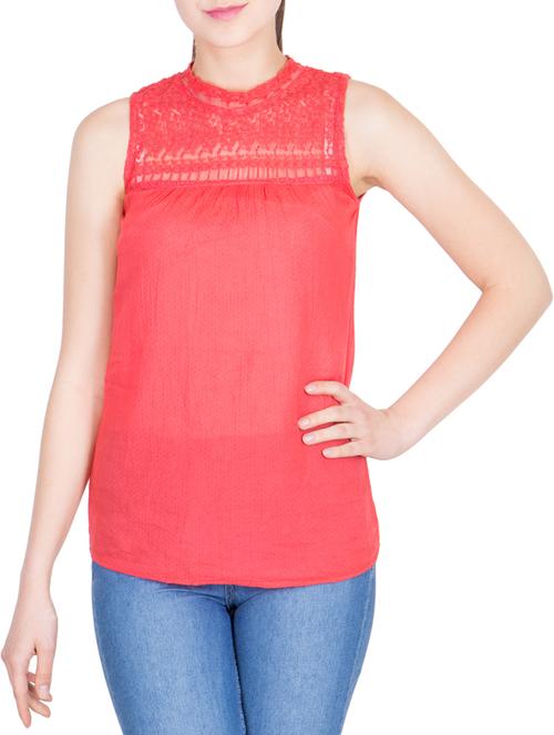pink rayon regular top - 12938030 - Very Small Image - 1
