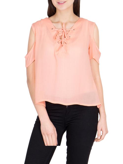 cold shoulder viscose top - 12939378 - Very Small Image - 1