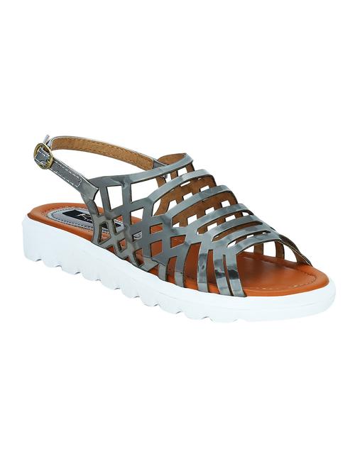 grey synthetic flat forms sandals - 12941878 - Very Small Image - 1