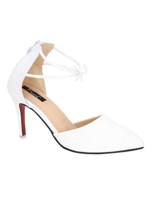 white leatherette ankle strap sandals - 12941900 - Very Small Image - 1