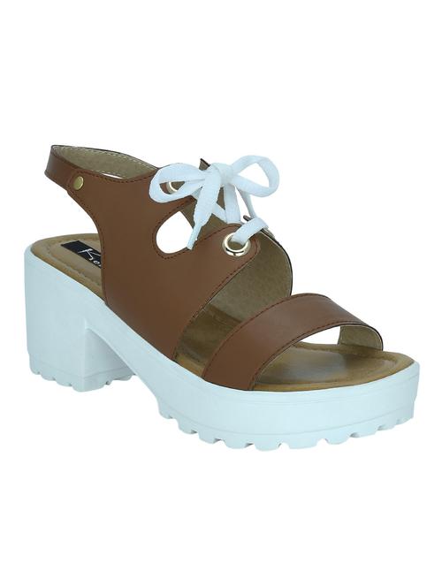 brown leatherette back strap sandals - 12941903 - Very Small Image - 1