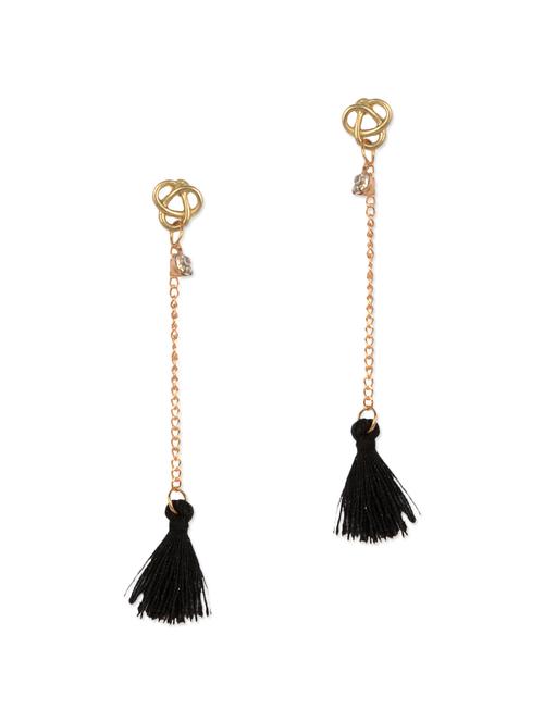 Gold and black tassel trim tassel earrings - 12942729 - Very Small Image - 1