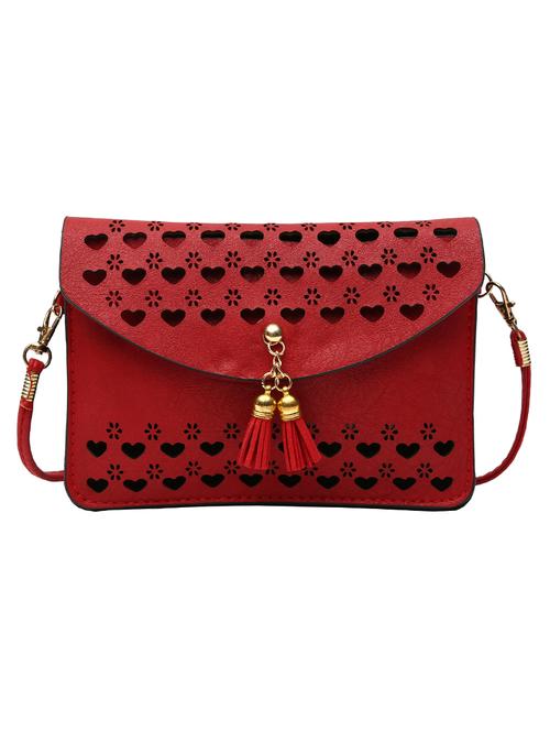 red leatherette sling bag - 12944751 - Very Small Image - 1