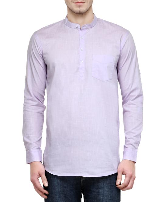 purple solid short kurta - 12947258 - Very Small Image - 1
