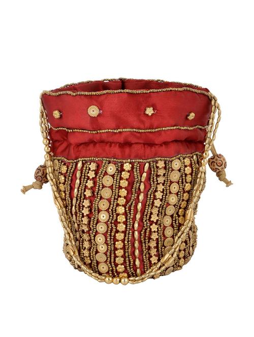 red silk potli - 12947277 - Very Small Image - 1