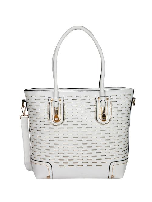 white leatherette handbag with sling - 12948991 - Very Small Image - 1