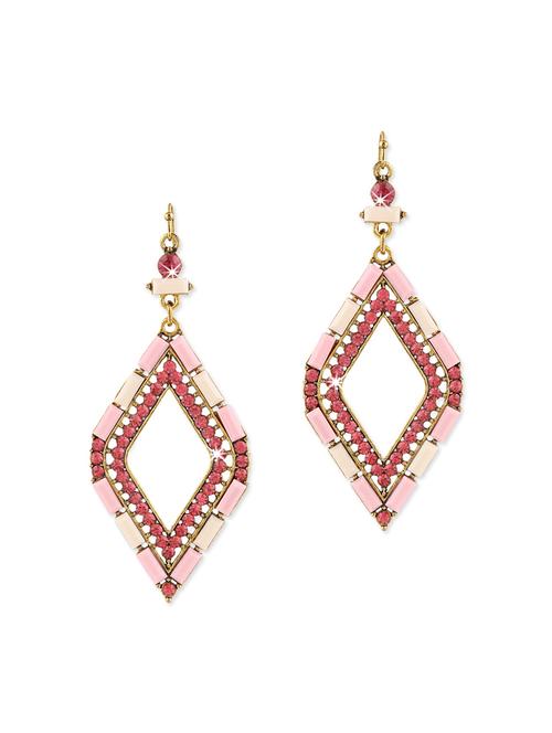 pink metal drop earrings - 12951014 - Very Small Image - 1