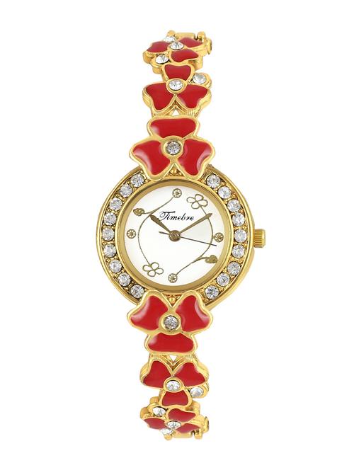 Timebre Women Red Daimond Golden Analog Watch - 12951515 - Very Small Image - 1