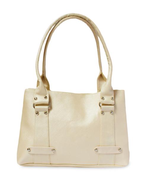 Stud Embellished Beige Leatherette Handbag - 1295321 - Very Small Image - 1