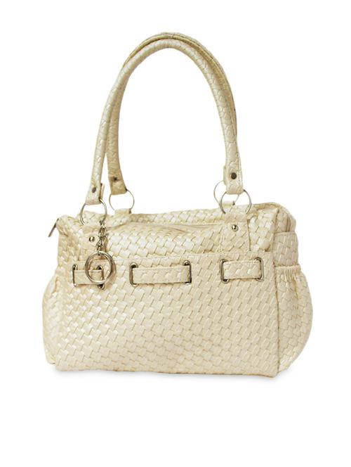Beige Woven Leatherette Handbag - 1295341 - Very Small Image - 1