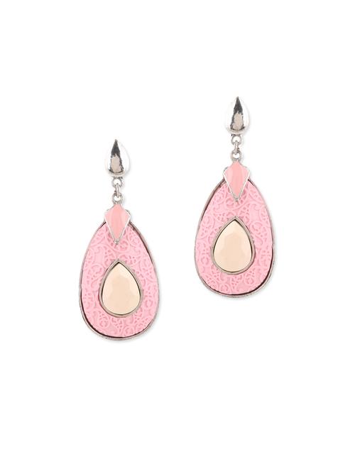 pink metal drop earrings - 12957829 - Very Small Image - 1