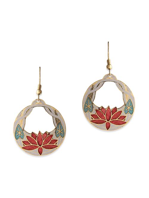 multi colored metal meenakari (set of 2)earrings - 12957992 - Very Small Image - 1
