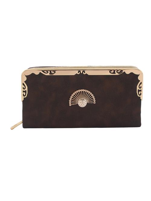 brown synthetic leather clutch - 12958333 - Very Small Image - 1