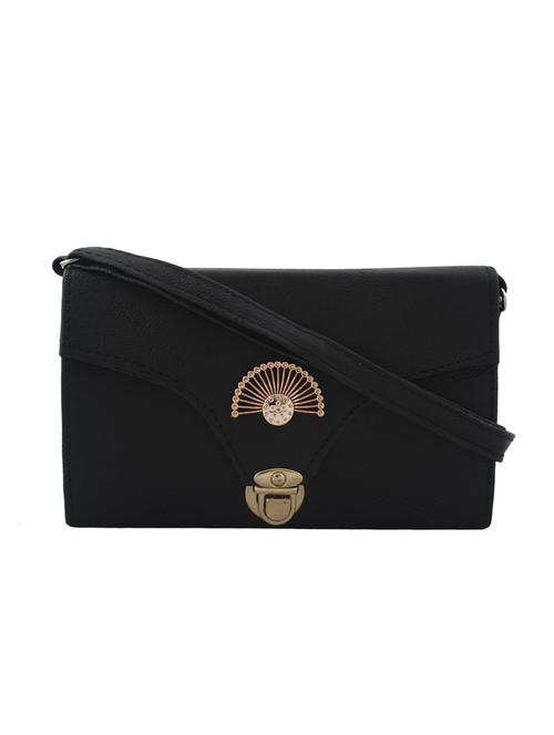 black synthetic leather sling bag - 12958377 - Very Small Image - 1