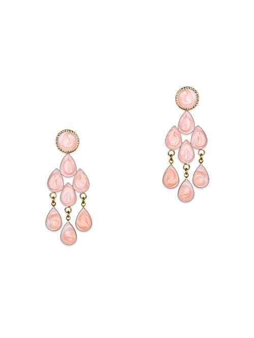 pink metal drop earring - 12959138 - Very Small Image - 1