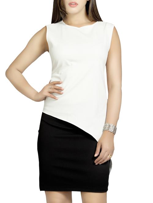 white cotton top & skirt set - 12965005 - Very Small Image - 1