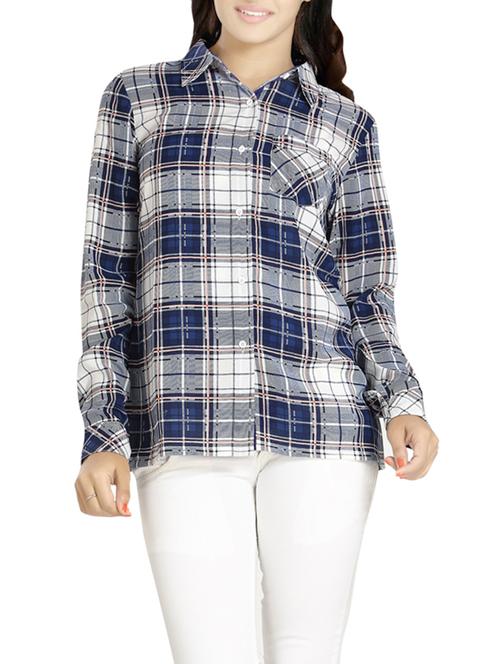 blue polyester regular shirt - 12965058 - Very Small Image - 1