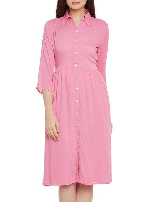 pink viscose dress - 12966215 - Very Small Image - 1